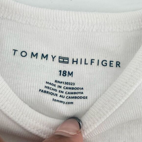 Tommy Hilfiger Baby Girl’s Bright White Graphic Short Sleeve Bodysuit 18M - Picture 5 of 9